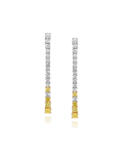 SLAETS Jewellery Yellow Diamond and White Diamond Rivière Earrings (watches)